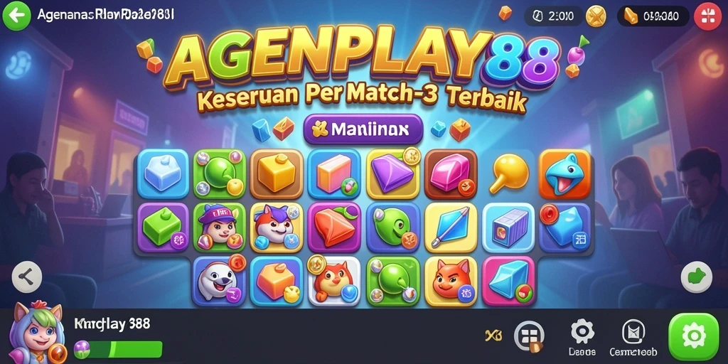 Screenshot gameplay AGENPLAY88 menampilkan tingkat keseruan dalam mencocokkan bola warna.