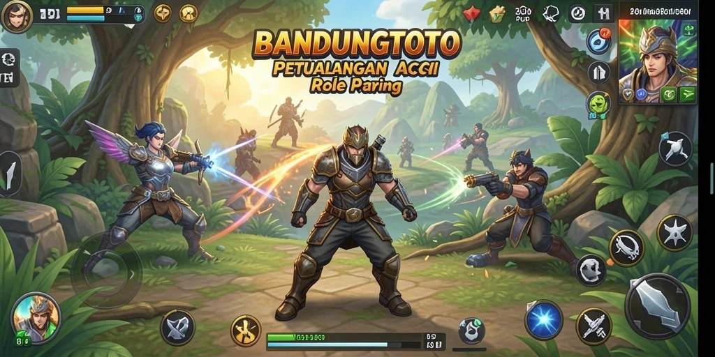 Tangkapan layar menampilkan pertarungan dinamis dalam BANDUNGTOTO.
