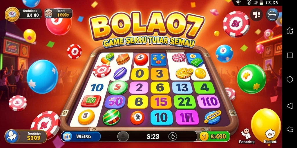 Screenshot gameplay BOLA07 dengan suasana bingo yang seru