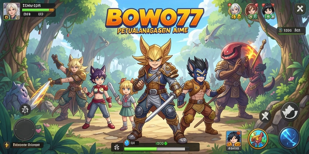 Gameplay BOWO77 yang menampilkan petualangan karakter Anime