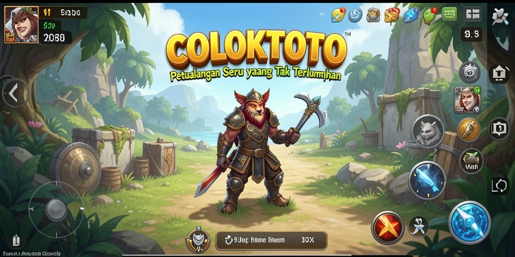 Screenshot gameplay COLOKTOTO menampilkan petualangan mendebarkan dengan karakter menarik.