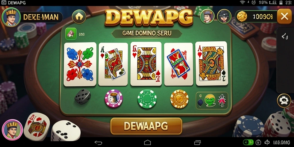 Tampilan seru gameplay DEWAPG dengan teman-teman bermain Domino.