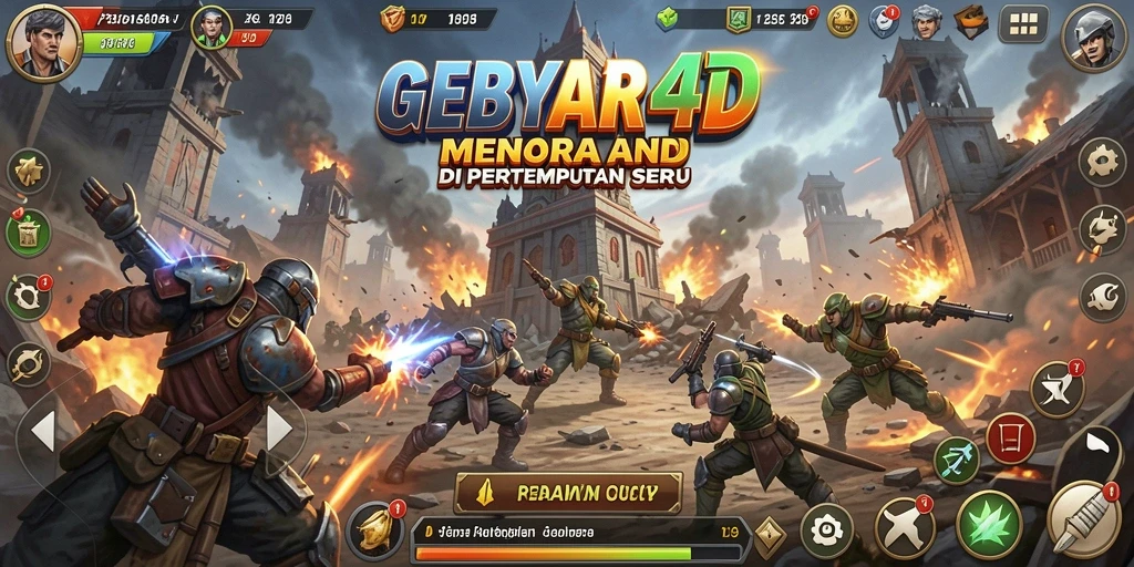 Tampilan gameplay GEBYAR4D dengan aksi Tower Defense yang mendebarkan.