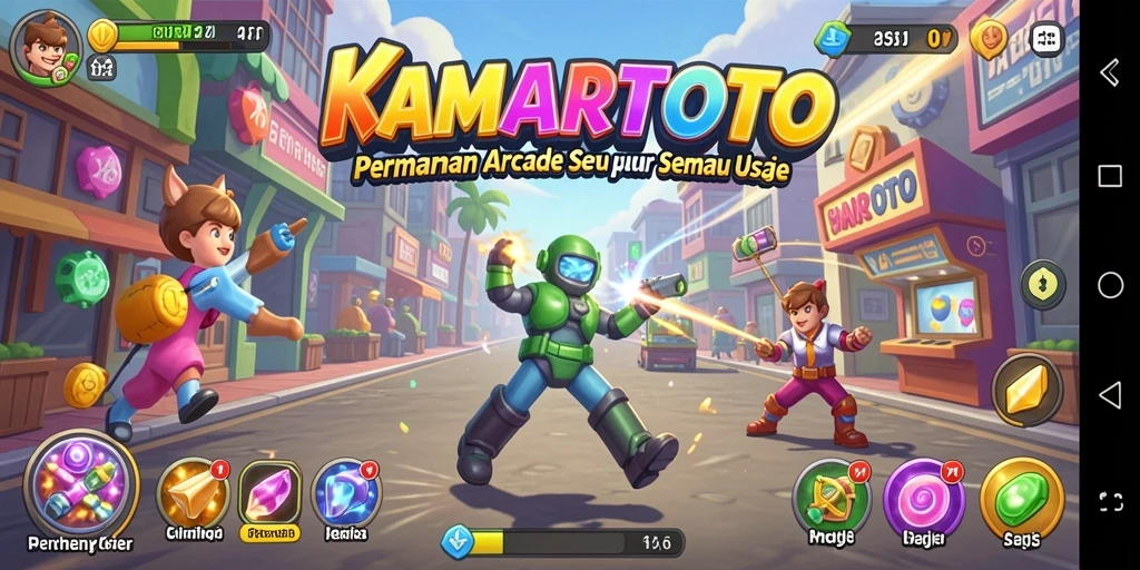 Tampilan gameplay seru KAMARTOTO dengan warna-warna cerah.