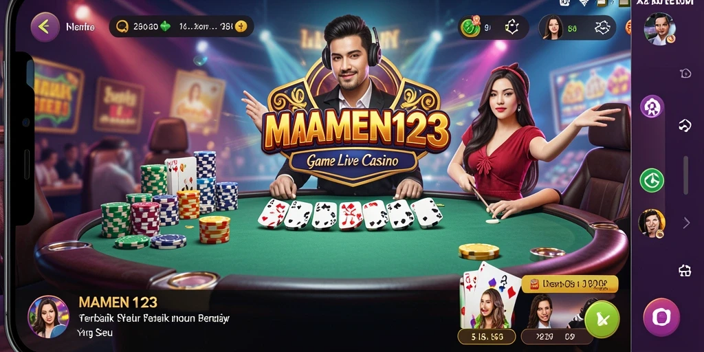 Tampilan gameplay MAMEN123 saat bermain Live Casino dengan dealer profesional.