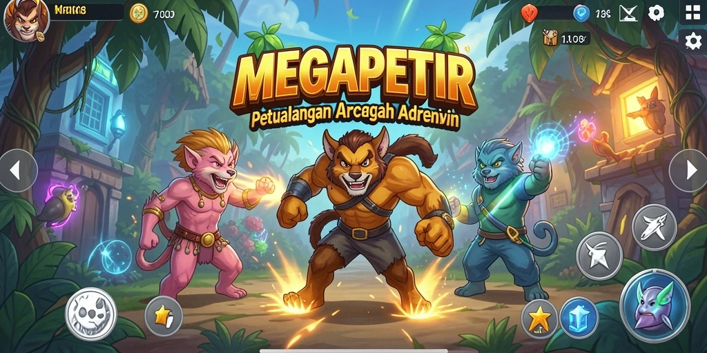 Tampilan gameplay MEGAPETIR yang penuh aksi dan tantangan.