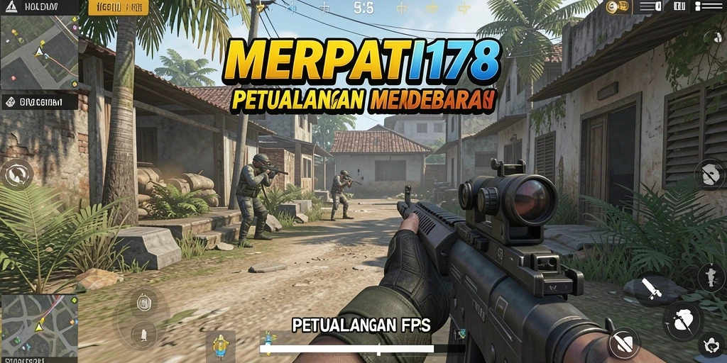 Tampilan aksi intens dalam pertarungan FPS di MERPATI178.