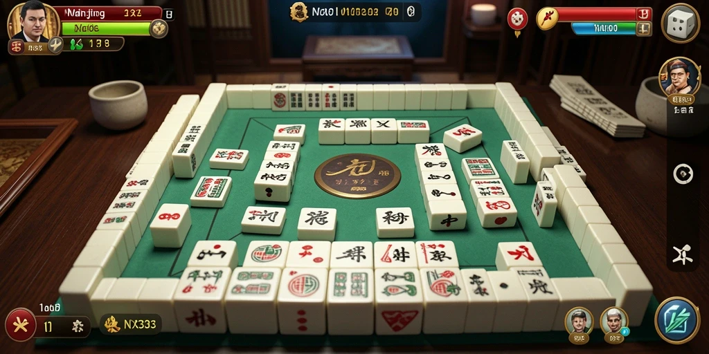 Screenshot NX303 menunjukkan gameplay Mahjong yang menarik dan seru.