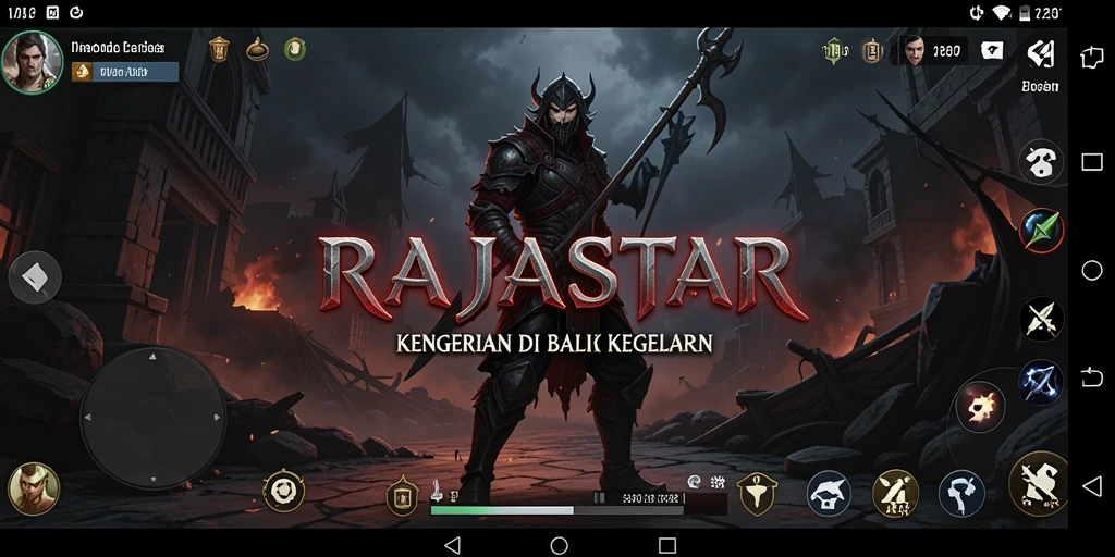 Screenshot gameplay RAJASTAR menampilkan suasana mencekam yang menakutkan.
