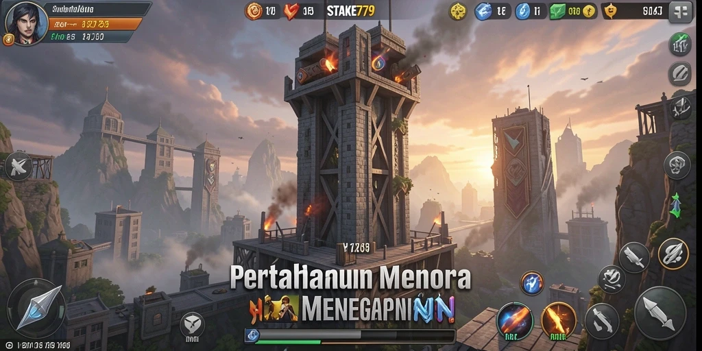 Tangkapan layar gameplay STAKE779 yang menunjukkan aksi Tower Defense yang mendebarkan.