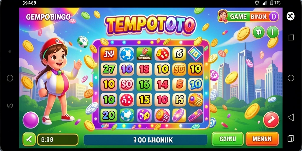Screenshot utama TEMPOTOTO menunjukkan aksi seru permainan Bingo.