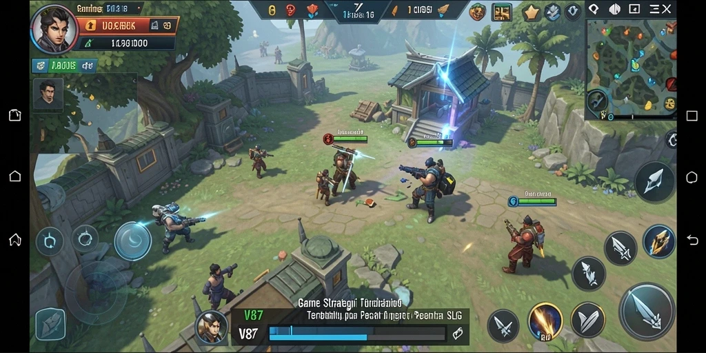 Tampilan gameplay <strong>V87</strong> yang menakjubkan dengan strategi SLG yang mendalam.