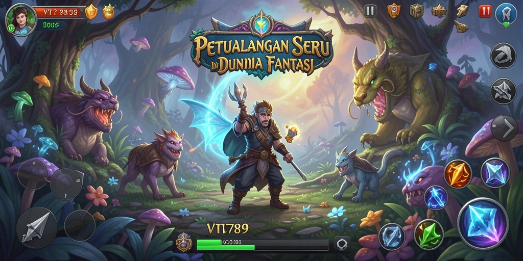 Tangkapan layar utama VT789 menampilkan aksi petualangan yang mendebarkan.