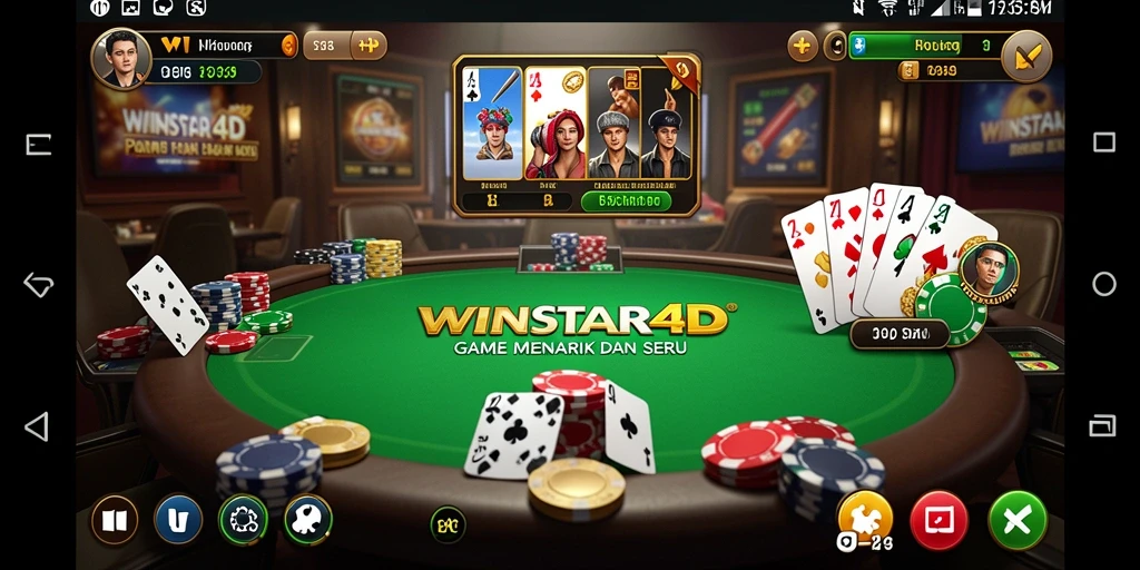Tampilan gameplay Poker di WINSTAR4D yang menarik.